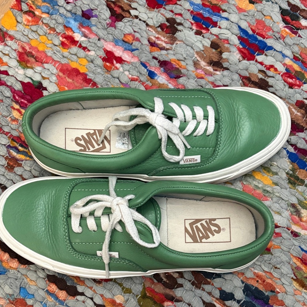 Vans Classic Green and White Sneakers